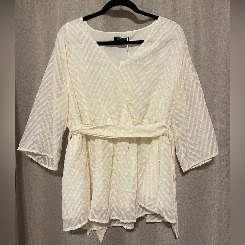 Bloomchic NWT women’s work top shirt blouse babydoll style 3/4 sleeves